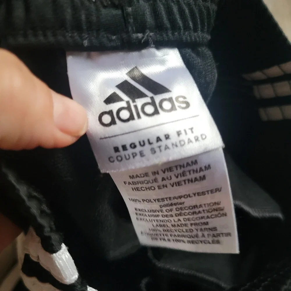 Adidas Joggers Kids Size 4 Black White 3-Stripe Track Pants AK0252 Activewear